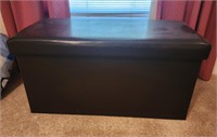 30x15x14 faux leather black storage trunk