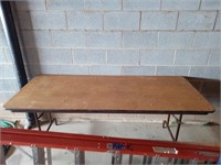 6' wood and metal table