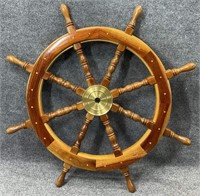 3ft Nautical Wood & Brass Ship's Wheel