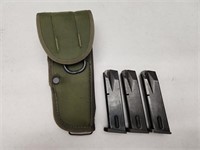 (3Pcs.) BERETTA 92 15RD 9MM MAGS AND HOLSTER