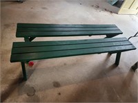 70x17x11 two Green picnic benches