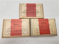 (60Rds.) VINTAGE CAL .30 M2 BALL AMMO