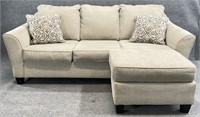 Modern Grey Upholstered Sofa w/ Chaise