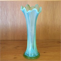 Fenton Blue Opalescent 10¾" Swung Vase