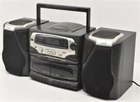 KOSS HG857 Boombox Stereo System CD Dual Cassette