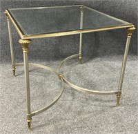 Metal Frame Glass Insert End Table