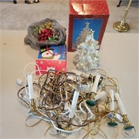 Christmas Lot- Lighted Christmas Tree, Bows &