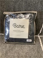 Navy Bare Microplush Queen Blanket Ultra Fleece