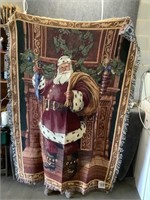 Santa Fireplace Weaved Blanket