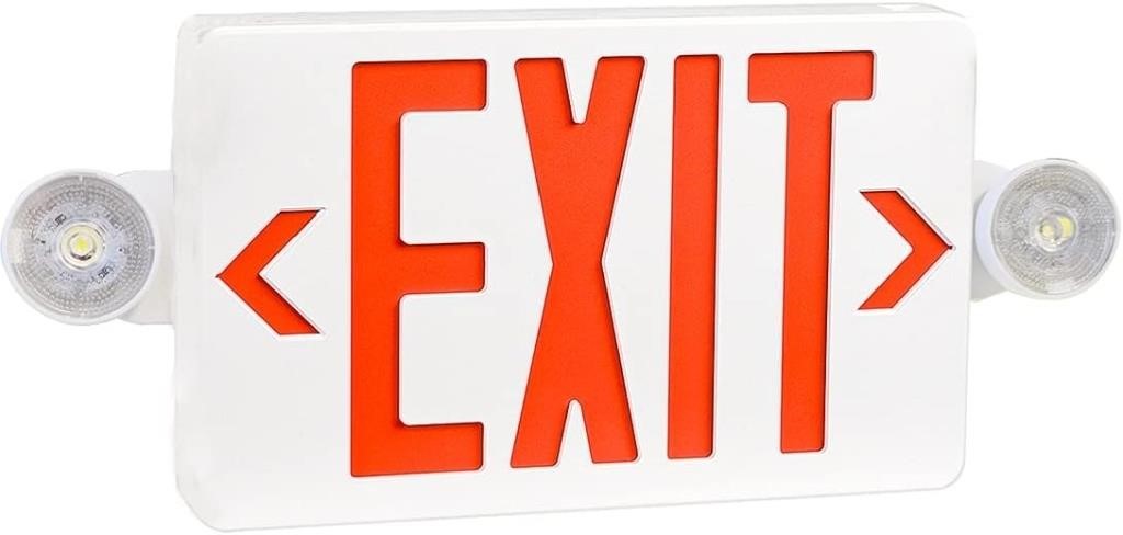 Lithonia Lighting Red LED Exit Sign with Emergency