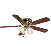 52” Indoor LED Polished Brass Ceiling Fan