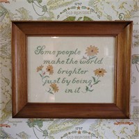 Framed Needlepoint Picture 22½"W 18½"T