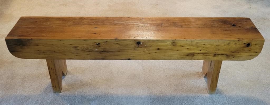 Handmade Wooden Bench 60"L 11"W 18"T