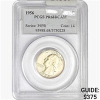 1956 Washington Silver Quarter PCGS PR68 DCAM