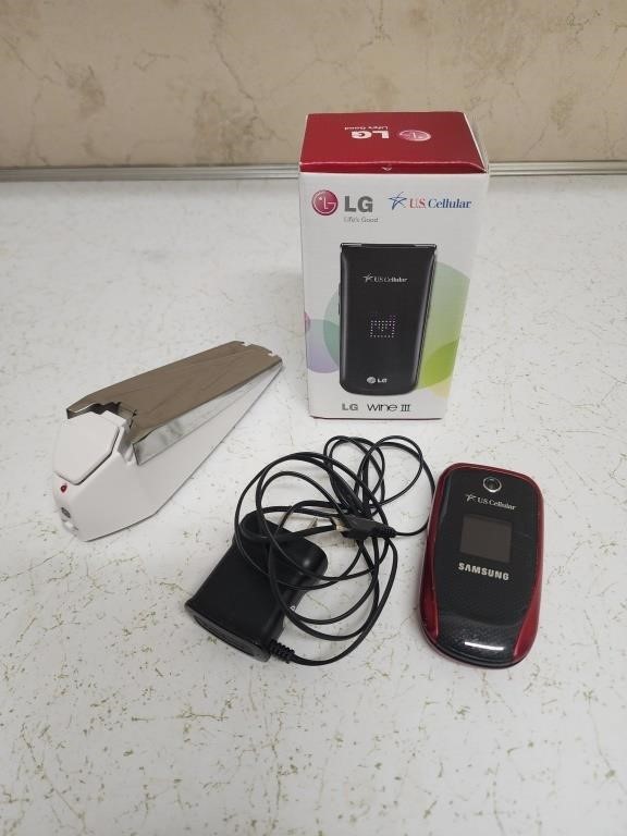 LG Wine 3 flip cell phone, door wedge alarm