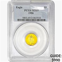 1986 $5 1/10oz. Gold Eagle PCGS MS69
