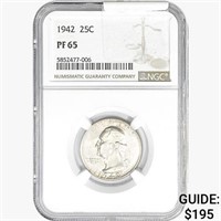1942 Washington Silver Quarter NGC PF65