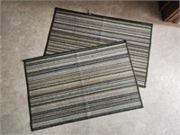Two striped mats, area rugs 27x17