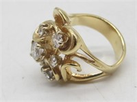 VINTAGE LADIES 14K DIAMOND RING SZ 6.5 10.2G