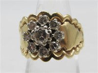 VINTAGE HEAVY 14K DIAMOND RING 16.1G