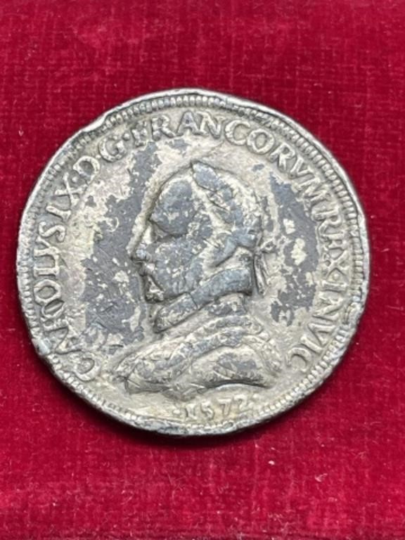 1572 coin medal King Charles IX and Queen