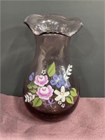 Fenton flower vase hand painted