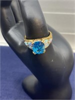 Sterling silver ring with blue stone size 9.5