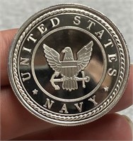 .999 Silver United State Navy 1 Troy Ounce Round