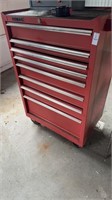 Red HOMAK rolling tool box