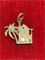 Sterling silver palm tree house charm
