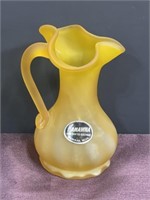 Yellow Kanawha West Virginia glass small pitcher