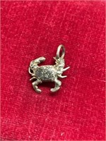 Sterling silver crab charm