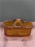 Small Amber glass basket