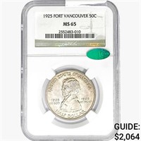 1925 CAC Vancouver Half Dollar NGC MS65