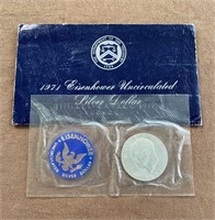 1971 Eisenhower Ike Uncirculated Silver Dollar