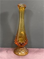 Brown hobnail flower vase