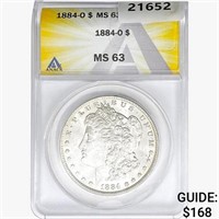 1884-O Morgan Silver Dollar ANACS MS63