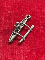 Sterling silver charm rowboat canoe