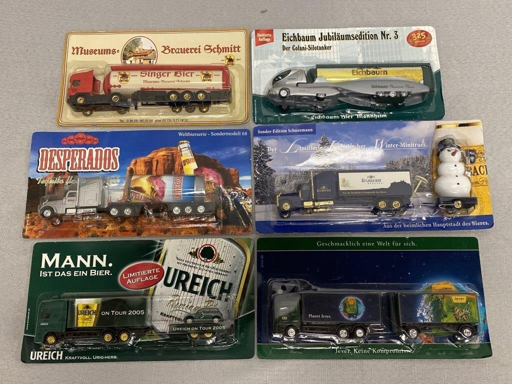 6 Deutsch Beer Diecast Semi Trucks