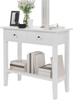 New $116--31.5Inch Console Table 2 Drawers WHITE