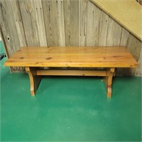 Wood Bench 52"Wx17.5"Dx17.5"T