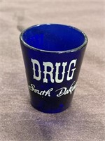 Cobalt Blue Wall Drug shot glass South Dakota