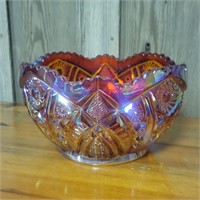 Amberinay Carnival Glass Bowl