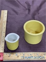 Yellow pottery creamer vintage lot