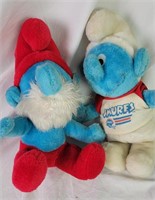 2 Plush Smurfs