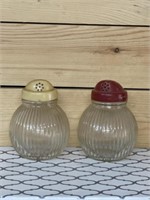 MCM glass Shakers salt and pepper