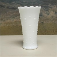 Anchor Hocking Teardrop & Pearl Milk Glass Vase