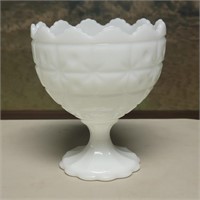 Napco Starburst Milk Glass  6¾" Pedistal Bowl
