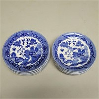 (12) Japan Blue Willow Plates- (6)- 6?" & (6)-