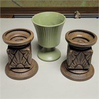 Ceramic Vase & Candle Holders